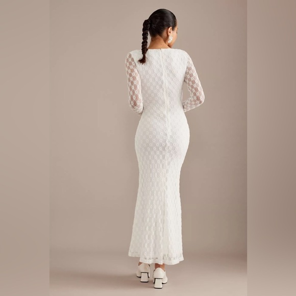 Bardot Adoni Long-Sleeve Lace Midi Dress Women’s 00 Elegant White Bridal tights - Picture 3 of 10